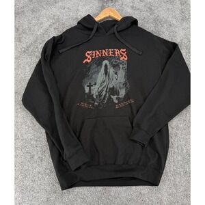Yours Truly Sinners Hoodie XL Black Gothic Streetwear Made USA Y2K